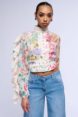 ROSE PRINTED LINEN BLOUSE