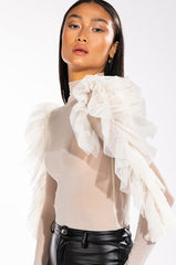 ROYALTY SHEER PUFF SLEEVE TOP