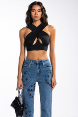 RULES DON'T APPLY CROSS FRONT BLOUSE