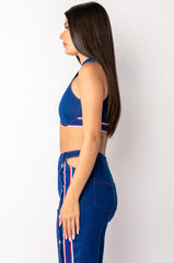 RUN IT UP CROPPED DENIM TOP