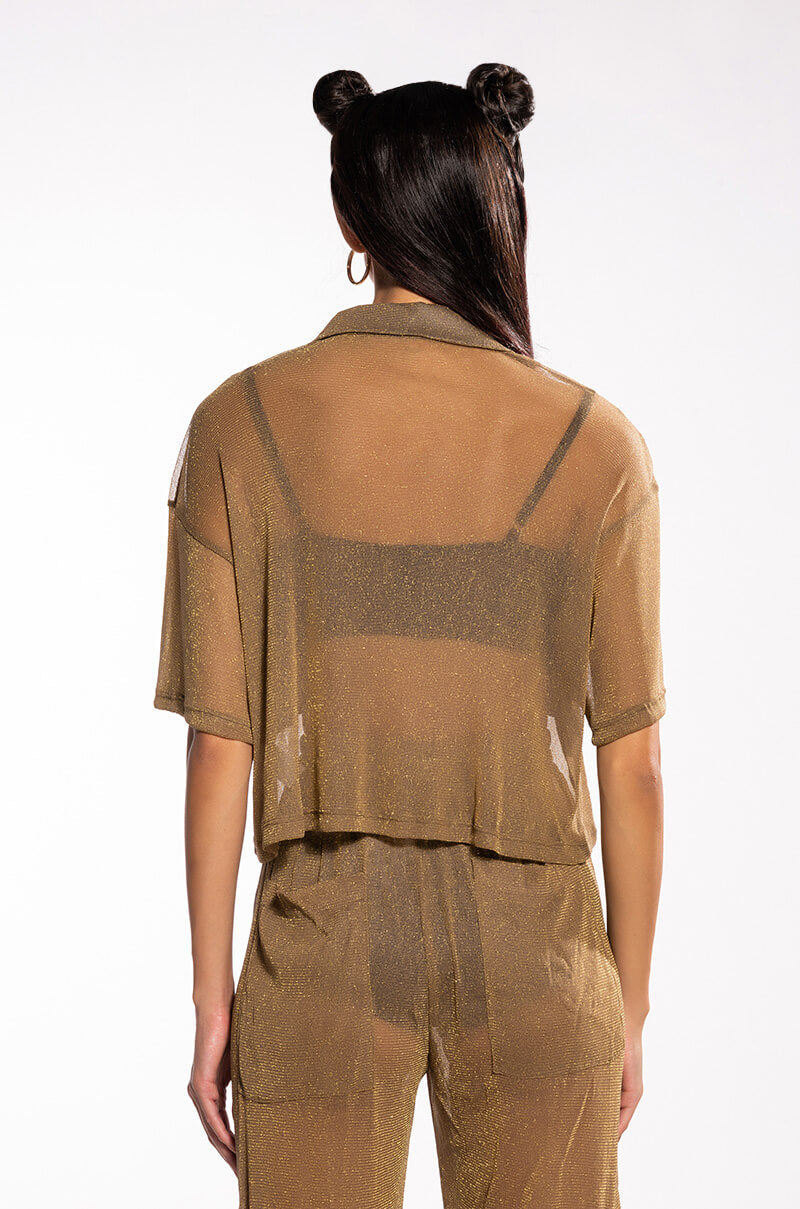 RUN IT UP MESH SHORT SLEEVE BUTTON DOWN