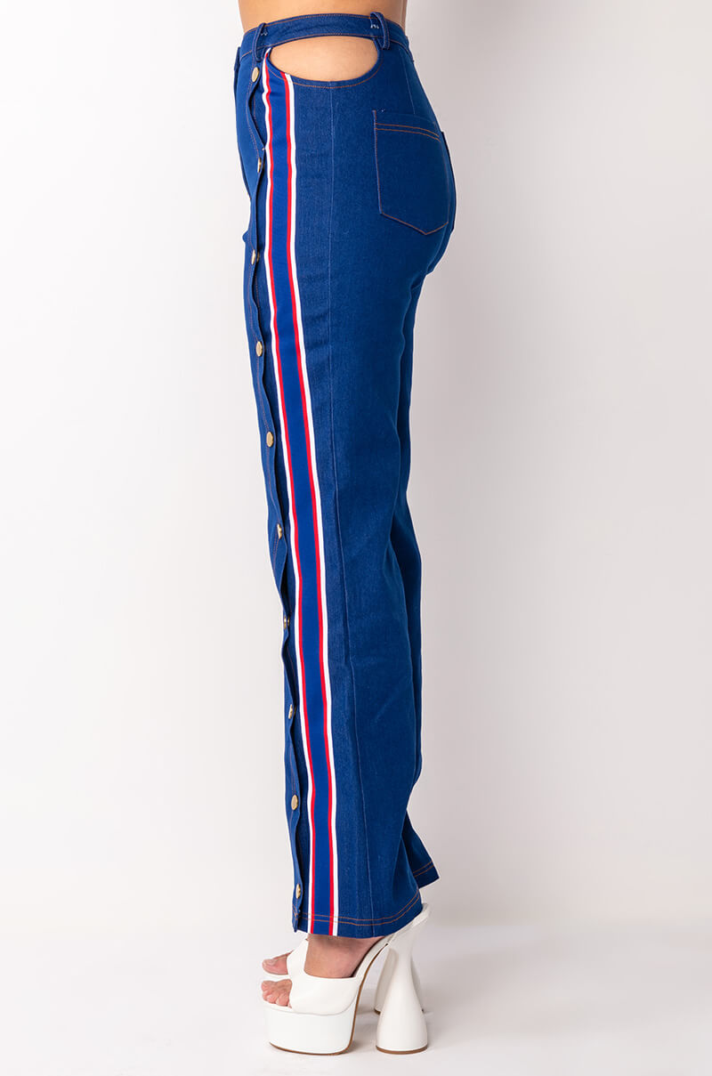 RUN IT UP WIDE LEG DENIM JEANS