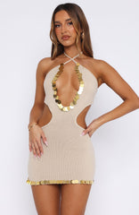 Take The Time Knit Mini Dress Oat