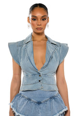 SAG HARBOR MUSCLE DENIM VEST