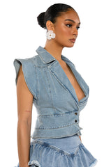 SAG HARBOR MUSCLE DENIM VEST