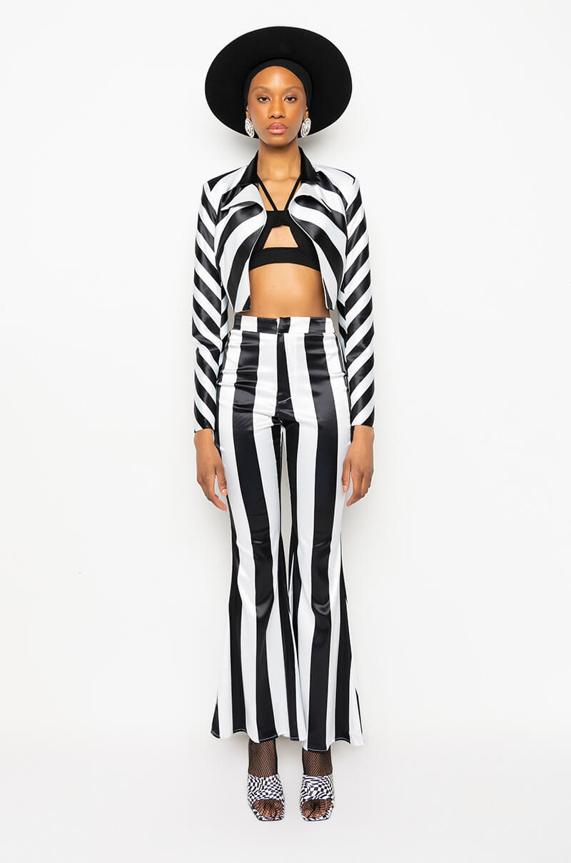 HEIDI OPEN BACK STRIPE BLAZER