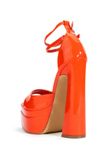 MARSHALL CHUNKY SANDAL IN RED ORANGE