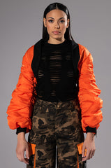 SCOTLAND YARD CROP BOLERO BOMBER JACKET