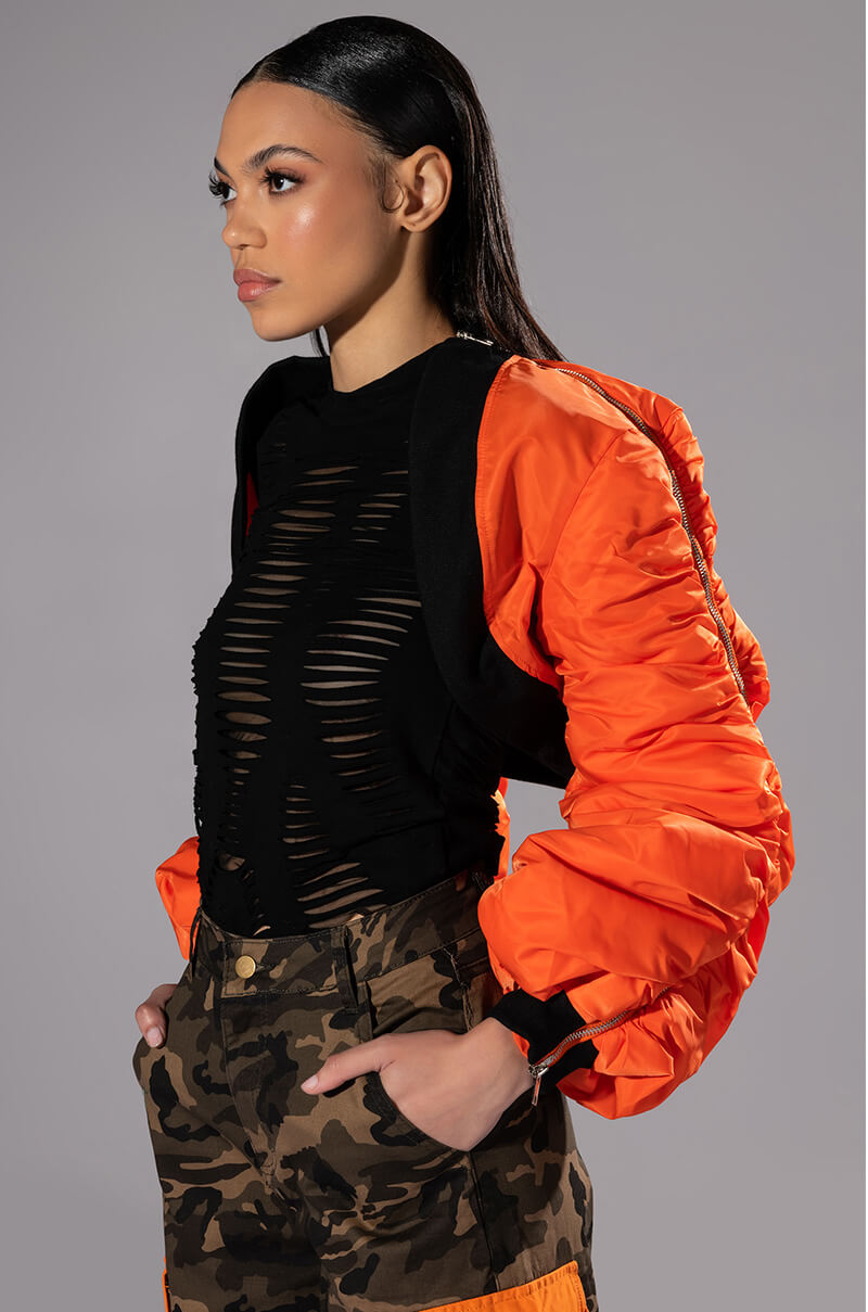 SCOTLAND YARD CROP BOLERO BOMBER JACKET