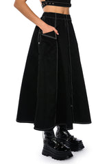 SECRET ADMIRER DENIM MAXI SKIRT