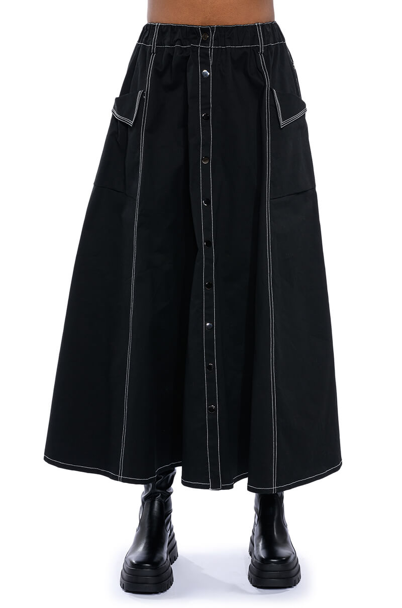 SECRET ADMIRER DENIM MAXI SKIRT