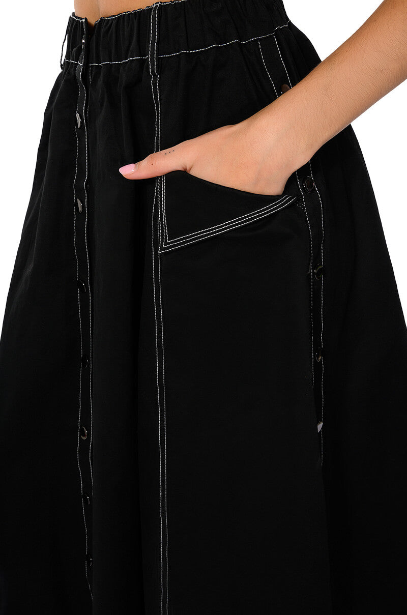 SECRET ADMIRER DENIM MAXI SKIRT