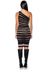 SECRET SAFE ONE SHOULDER MINI DRESS