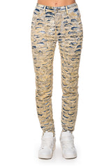 SERENA DESTRUCTION STRETCHY SKINNY JEANS MID RISE