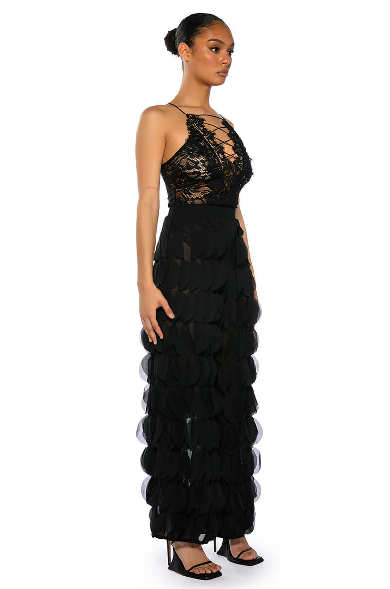 SEE ME SOMETIME CROSS FRONT LACE BODYSUIT