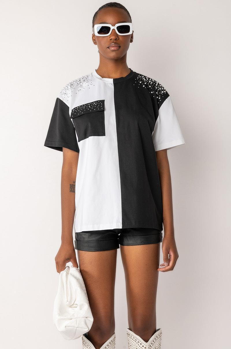 SEE YA LATER OVERSIZED RHINESTONE TSHIRT