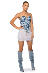 SEEING DOUBLE CAMO LACE UP CORSET