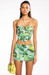 SEEING GREEN MESH CORSET TANK