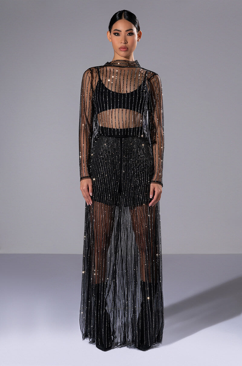 SELENA MESH WIDE LEG PANTS
