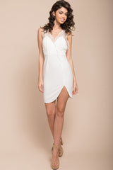Carter Lace Overlay Dress White