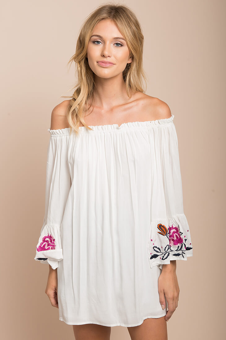Chella Throwback Floral Tunic White