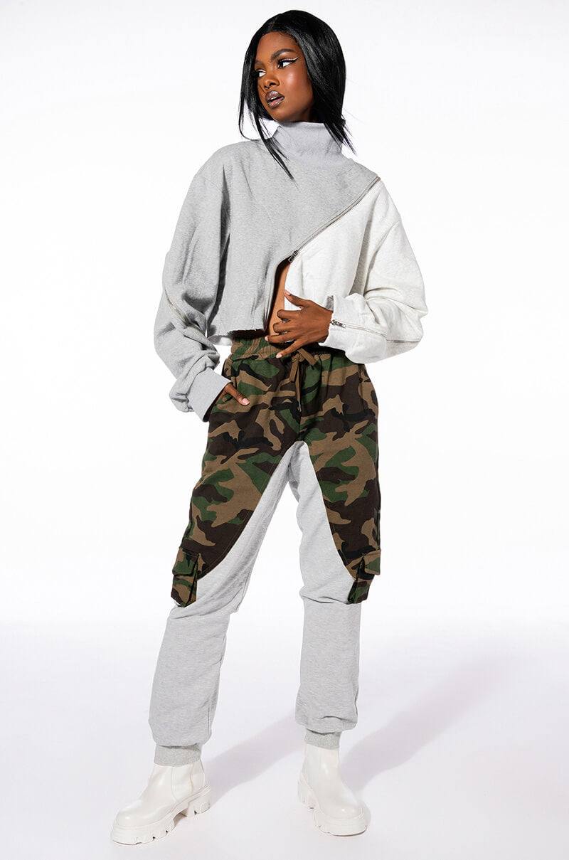 SELFISH HEART CAMO COLOR BLOCKED JOGGERS