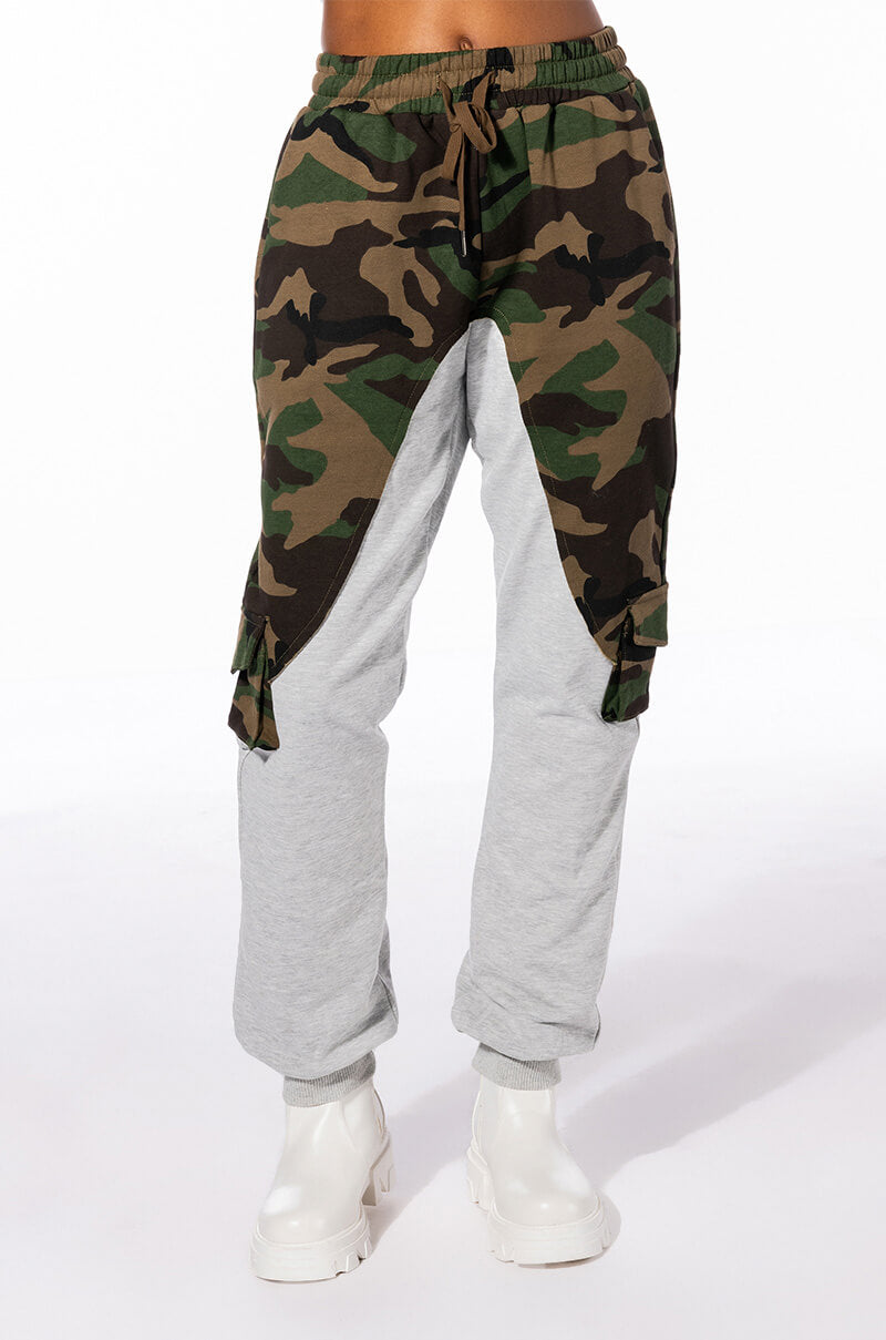 SELFISH HEART CAMO COLOR BLOCKED JOGGERS