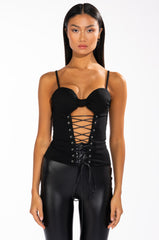 SEXY LIL THANG TIE UP CORSET WITH STRAPS