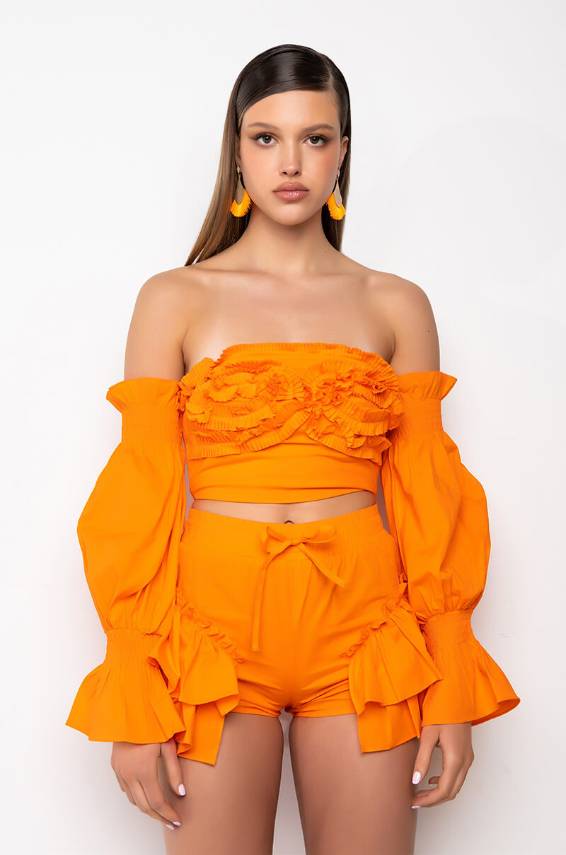 SEYCHELLES OFF THE SHOULDER LONG SLEEVE BLOUSE