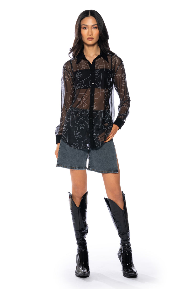 SHADED BERMUDA DENIM SHORT