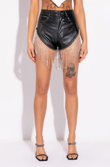 SHAKE A TAIL FEATHER RHINESTONE FRINGE SHORTS