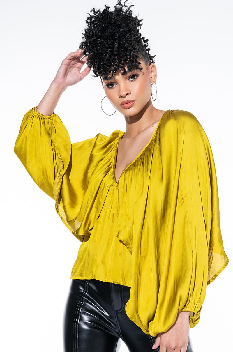 SHAYLA DEEP V BLOUSE