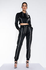 SHAPE OF YOU RHINESTONE ROPE JOGGER