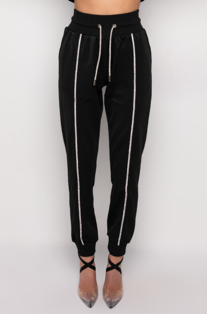 SHAPE OF YOU RHINESTONE ROPE JOGGER