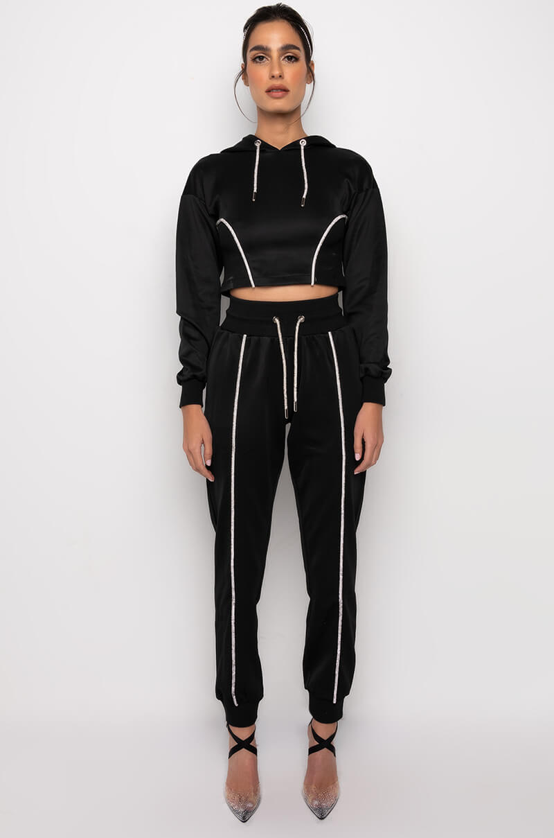 SHAPE OF YOU RHINESTONE ROPE JOGGER