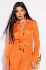 KEILANI TIE FRONT BLOUSE