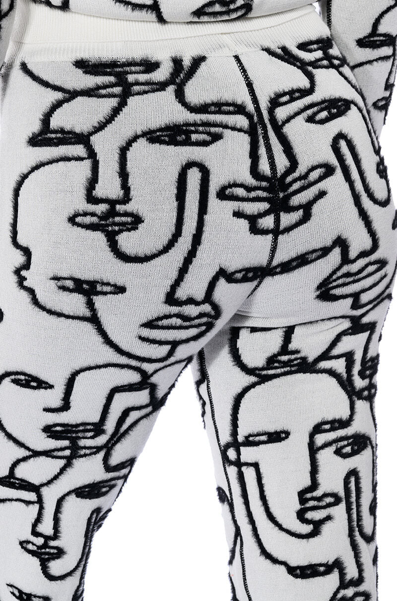 SHE'S GIVING ART REVERSIBLE WIDE LEG KNIT PANT