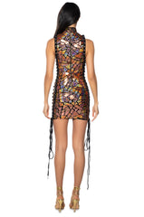 SHES ROYAL METALLIC MINI DRESS