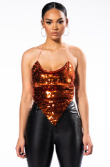 SHIMMY SHIMMY SEQUIN HANDKERCHIEF TOP
