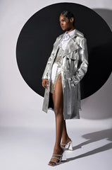 KAIVE SILVER TRENCH COAT