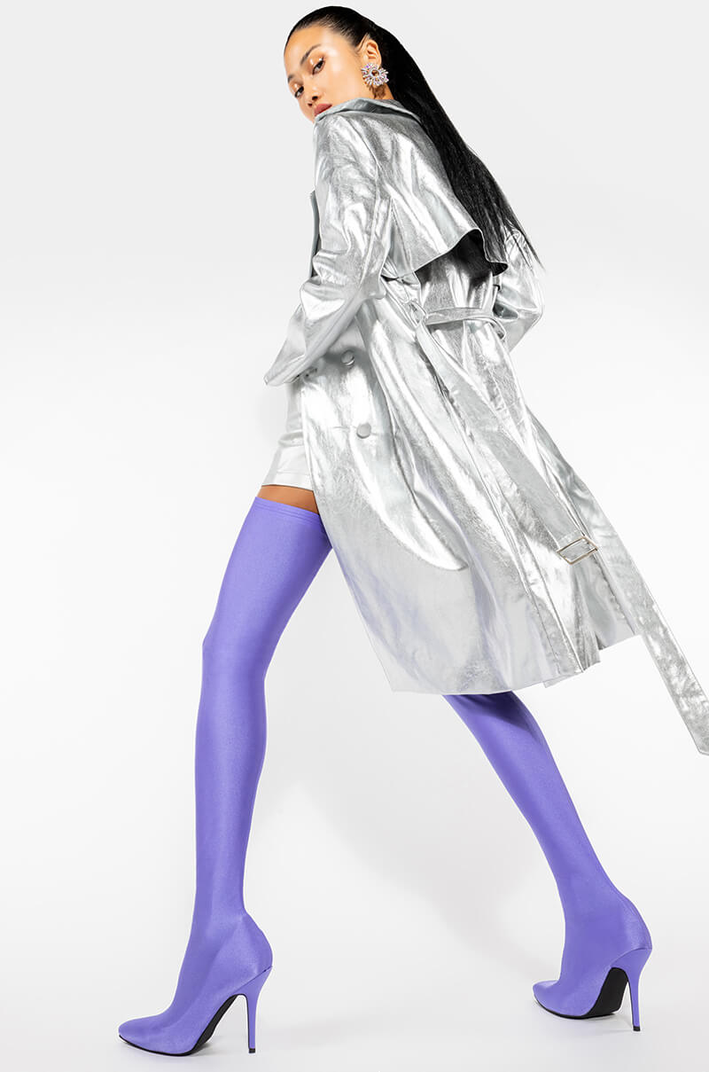 KAIVE SILVER TRENCH COAT
