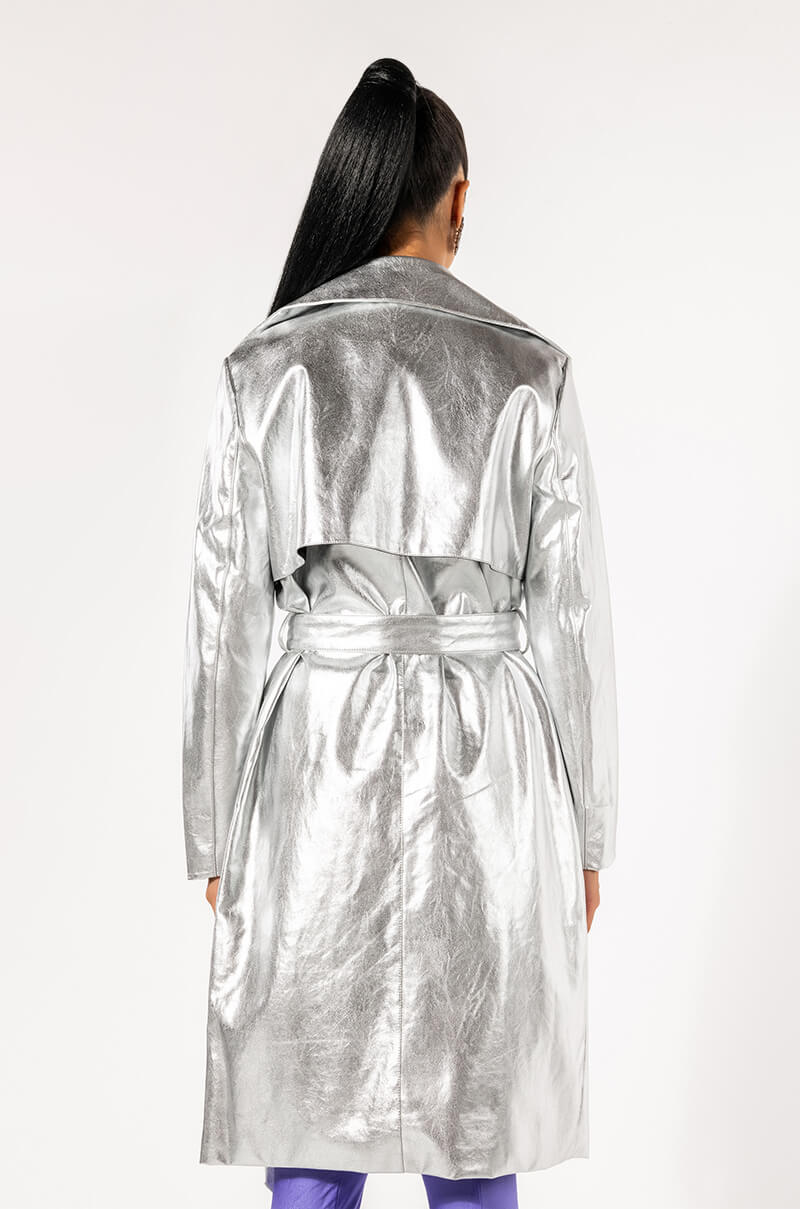 KAIVE SILVER TRENCH COAT