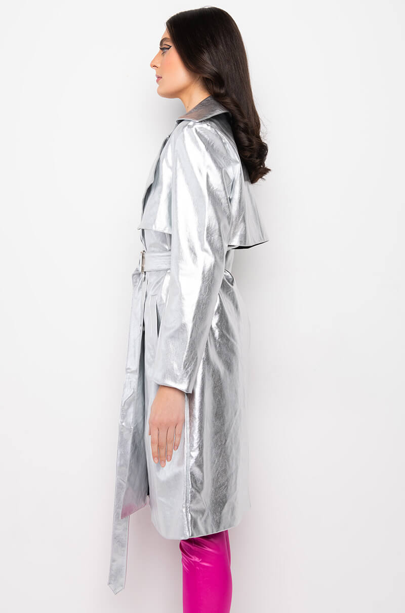 KAIVE SILVER TRENCH COAT