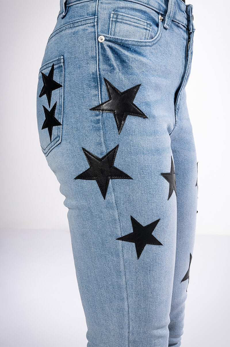 THE BEST PAINTED DISTRESSED HIGH RISE SKINNY JEAN