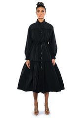 SHOOT YOUR SHOT DRAWSTRING TRENCH MAXI DRESS