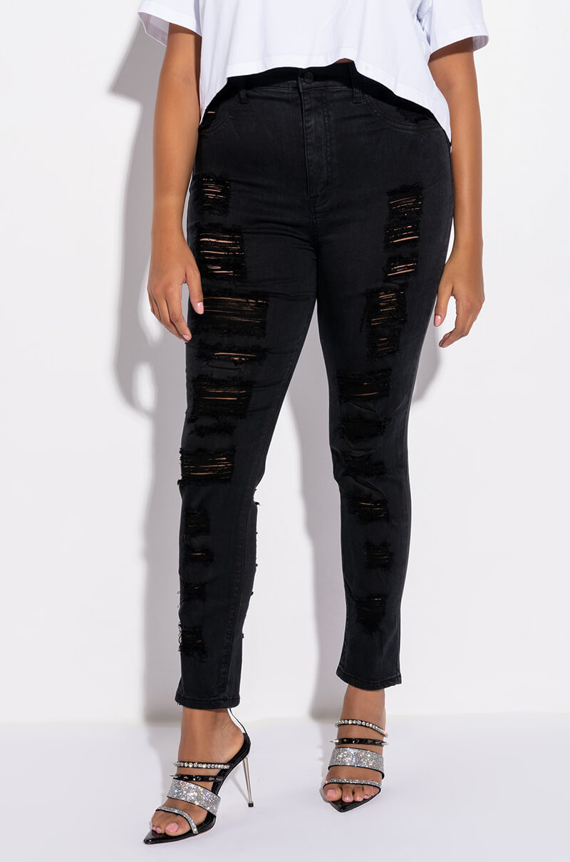 SHOW ME BABY DISTRESSED SKINNY JEANS