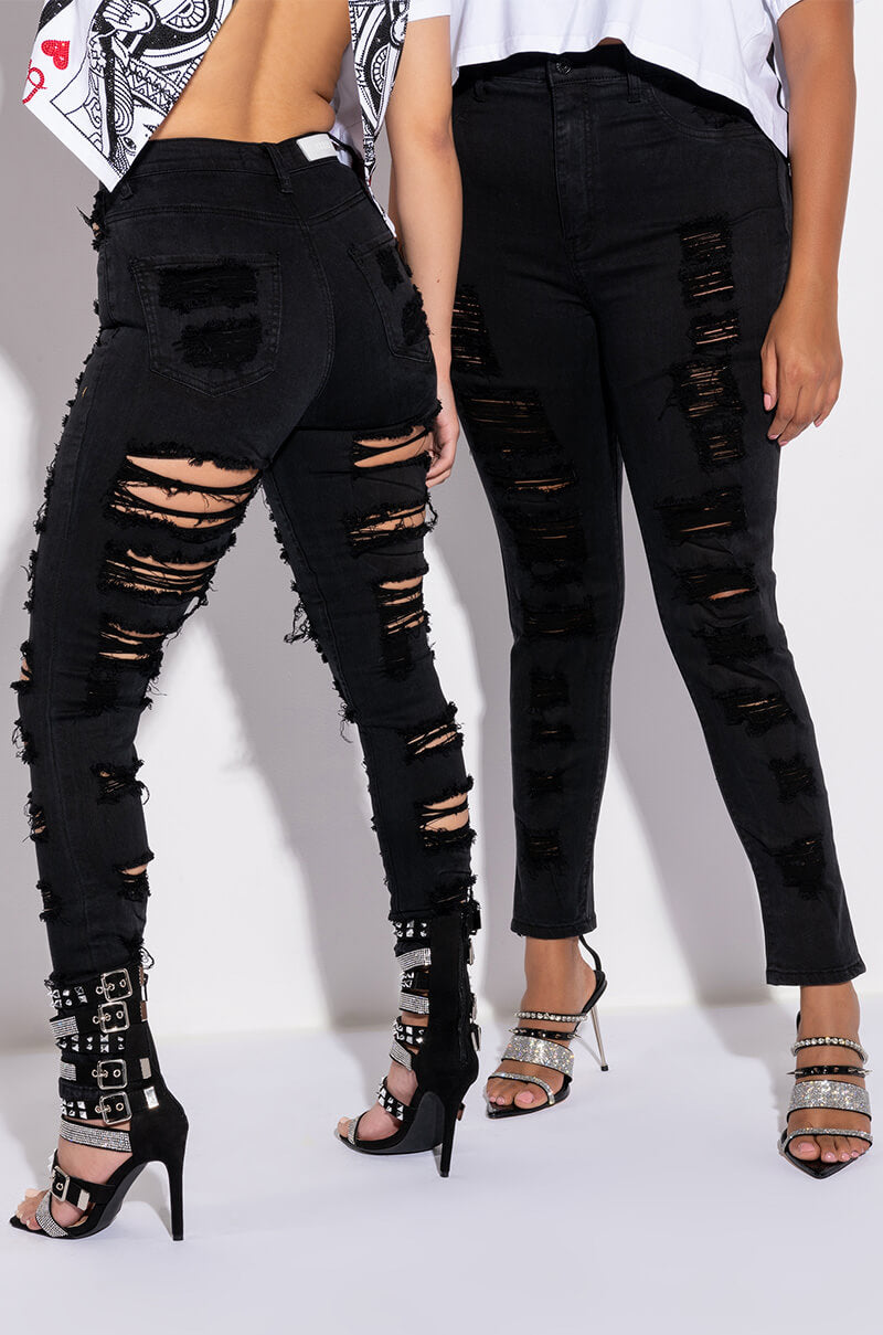 SHOW ME BABY DISTRESSED SKINNY JEANS