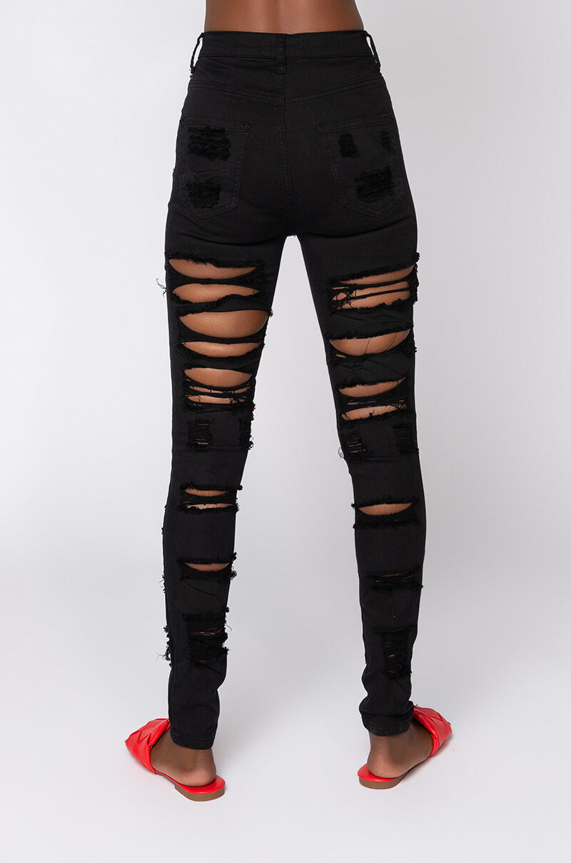 SHOW ME BABY DISTRESSED SKINNY JEANS