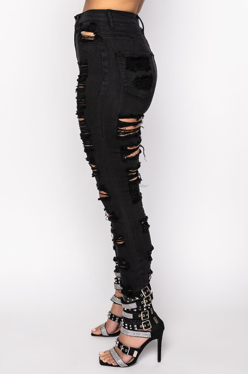 SHOW ME BABY DISTRESSED SKINNY JEANS
