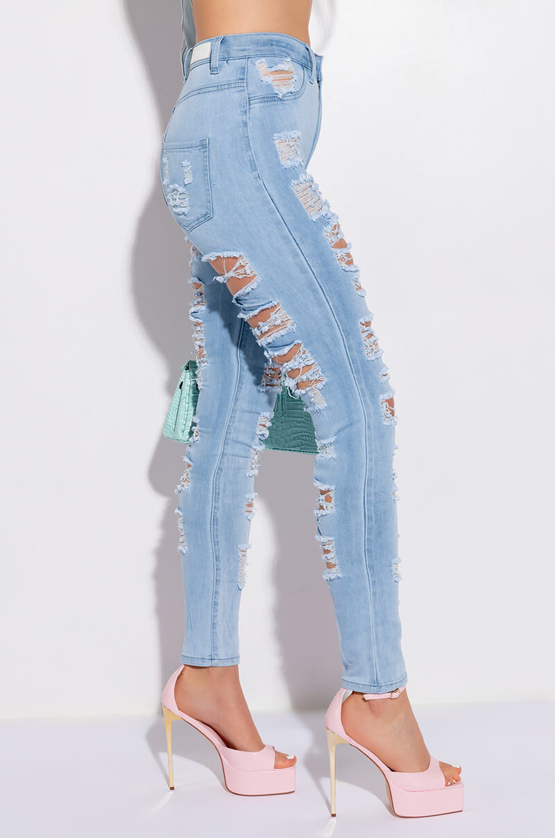 SHOW ME BABY DISTRESSED SKINNY JEANS